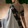 Resonant Grey Banarasi Satin Silk Saree With Enigmatic Blouse
