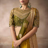 Cynosure Mustard Banarasi Satin Silk Saree With Imaginative Blouse