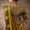 Cynosure Mustard Banarasi Satin Silk Saree With Imaginative Blouse