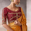 Ebullience Mustard Banarasi Satin Silk Saree With Murmurous Blouse