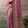 Vestigial Pink Banarasi Satin Silk Saree With Scrumptious Blouse