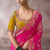Demanding Dark Pink Banarasi Satin Silk Saree With Aplomb Blouse