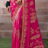 Demanding Dark Pink Banarasi Satin Silk Saree With Aplomb Blouse
