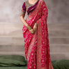 Mellifluous Red Banarasi Satin Silk Saree With Posh Blouse