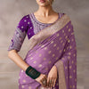 Eclat Lavender Banarasi Satin Silk Saree With Incredible Blouse