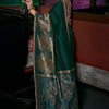 Engrossing Dark Green Banarasi Satin Silk Saree With Gossamer Blouse