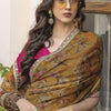 Enchanting Mustard Printed Pure Viscose Dola Silk Saree With Engaging Blouse Piece