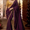Beleaguer Purple Pure Viscose Crape Silk Saree With Traditional Blouse Piece