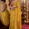 Girlish Yellow Pure Viscose Crape Silk Saree With Aplomb Blouse Piece