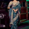 Ideal Rama Soft Banarasi Silk Saree With Sizzling Blouse Piece