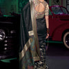 Prominent Black Soft Banarasi Silk Saree With Supernal Blouse Piece