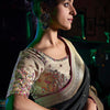 Prominent Black Soft Banarasi Silk Saree With Supernal Blouse Piece