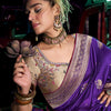 Capricious Purple Soft Banarasi Silk Saree With Super extravagant Blouse Piece