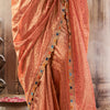 Felicitous Peach Pure Tissue Banarasi Silk Saree With Desiring Blouse Piece