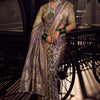 Invaluable Lavender Pure Viscose Tissue Banrasi Silk Saree With Groovy Blouse Piece