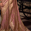 Bewitching Pink Pure Viscose Tissue Banrasi Silk Saree With Brood Blouse Piece