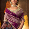 Resplendent Purple Pure Viscose Dola Silk Saree With Nectarous Blouse Piece