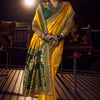 Flaunt Yellow Pure Viscose Dola Silk Saree With Staring Blouse Piece