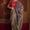Scrupulous Blue Pure Viscose Dola Silk Saree With Resplendent Blouse Piece