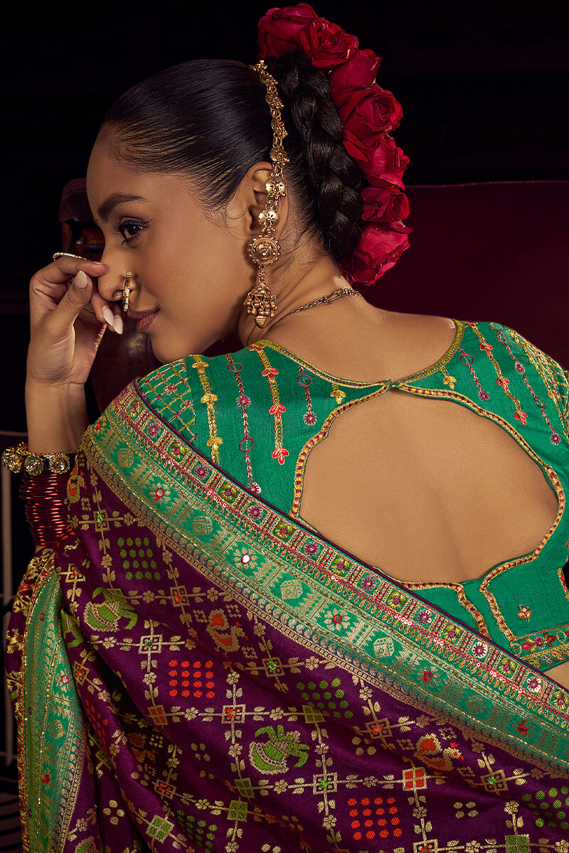 Resonant Purple Pure Viscose Dola Silk Saree With Susurrous Blouse Piece