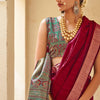 Captivating Wine Cotton Silk Saree With Nemesis Blouse Piece