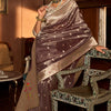 Zephyr Brown Paithani Silk Saree With Allure Blouse Piece