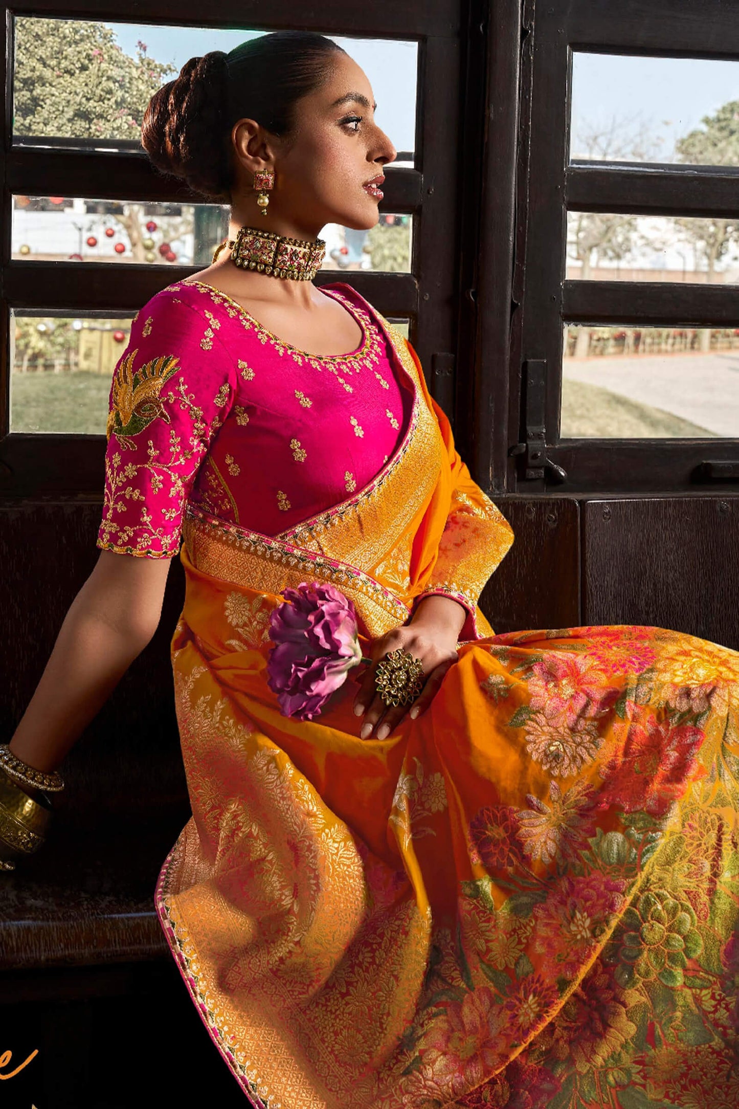 Classy Yellow Pure Viscose Dola Silk Saree With Super classy Blouse Piece