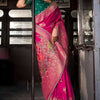 Sempiternal Dark Pink Pure Viscose Dola Silk Saree With Stylish Blouse Piece