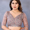 Autumn Sand Linen Cotton Saree with Earthy Stripe Elegance