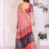 Morpich Rose Linen Cotton Saree with Artistic Floral Panel Elegance