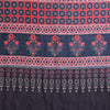 Midnight Black Linen Cotton Saree with Heritage Red Ajrakh-Inspired Panels