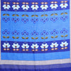 Royal Blue Linen Cotton Saree with Lotus-Inspired Artistic Border Elegance