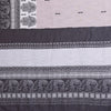 Ivory Mist Linen Cotton Saree with Classic Black Elephant Heritage Border