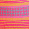 Sunset Orange Linen Cotton Saree with Modern Geometric Heritage Design