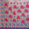 Vintage Wine Linen Cotton Saree with Romantic Rose Garden Elegance