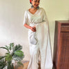 Inspiring Off White Kanjivaram Silk Saree With Arresting Blouse Piece