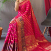 Desultory Dark Pink Paithani Silk Saree With Murmurous Blouse Piece