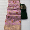 Opulent Pink Soft Banarasi Silk Saree With Glorious Blouse Piece