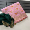 Opulent Pink Soft Banarasi Silk Saree With Glorious Blouse Piece