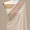 Flattering Beige Soft Banarasi Silk Saree With Elegant Blouse Piece