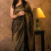 Dazzling Black Soft Banarasi Silk Saree With Gleaming Blouse Piece