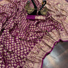 Hypnotic Purple Soft Banarasi Silk Saree With Fancifull Blouse Piece