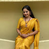 Exceptional Yellow Kanjivaram Silk Saree With Smart Blouse Piece