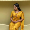 Exceptional Yellow Kanjivaram Silk Saree With Smart Blouse Piece