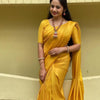 Exceptional Yellow Kanjivaram Silk Saree With Smart Blouse Piece
