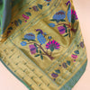 Ephemeral Teal Green Paithani Silk Saree With Fragrant Blouse Piece