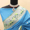 Marvellous Firozi Paithani Silk Saree With Innovative Blouse Piece