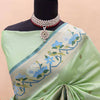 Phenomenal Pista Paithani Silk Saree With Deserving Blouse Piece