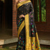 Amazing Black Paithani Silk Saree With Sophisticated Blouse Piece