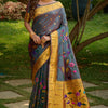Alluring Grey Paithani Silk Saree With Dazzling Blouse Piece